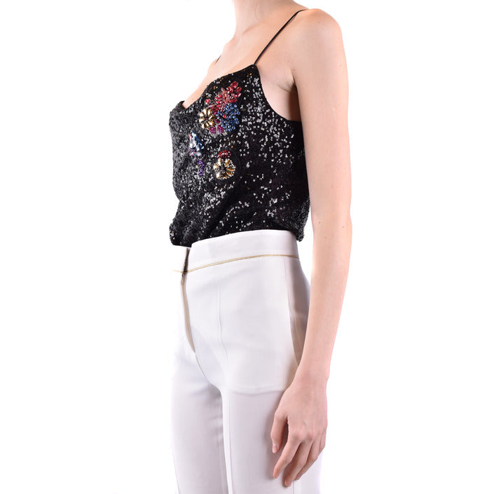 Pinko Summer Tops For Women Black Floral Pattern Top