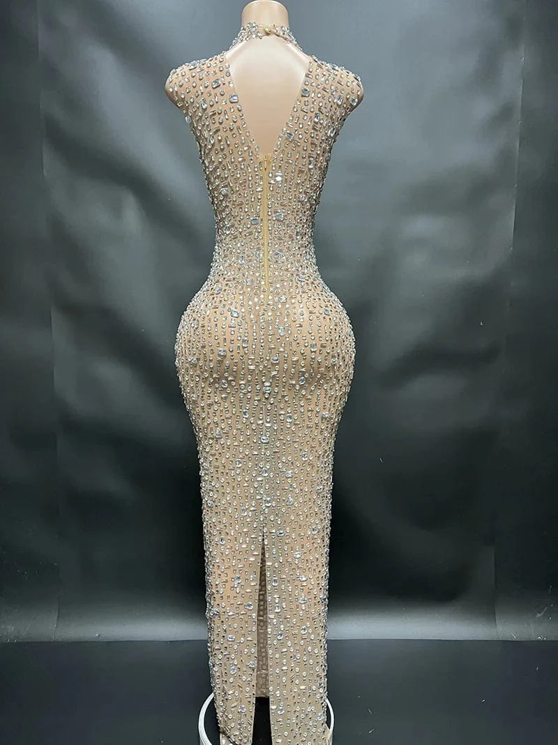 Missheko Luxury Crystal Diamond Long Dress.