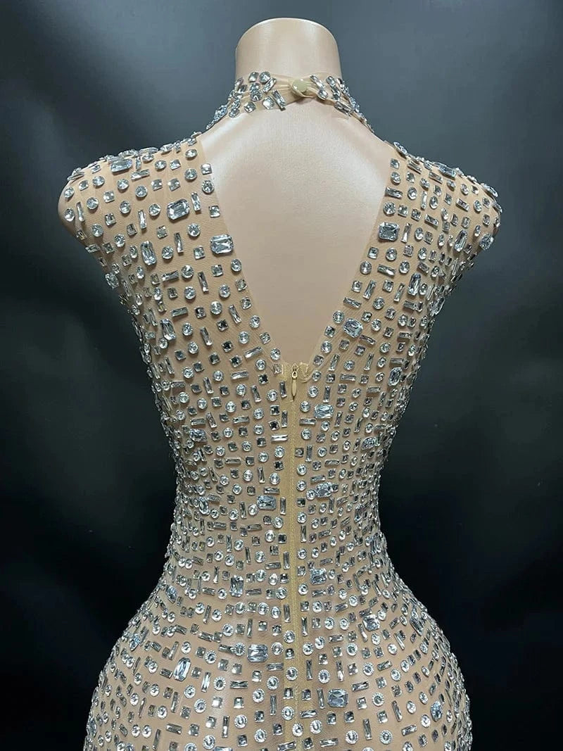 Missheko Luxury Crystal Diamond Long Dress.