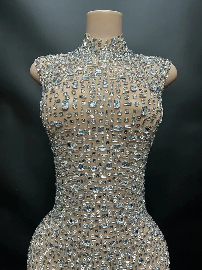 Missheko Luxury Crystal Diamond Long Dress.