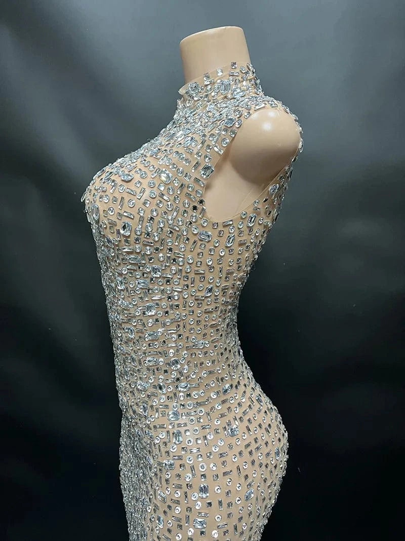 Missheko Luxury Crystal Diamond Long Dress.