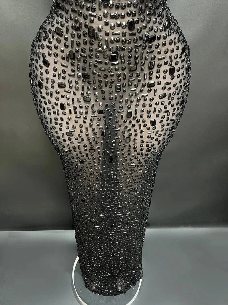 Missheko Luxury Crystal Diamond Long Dress.