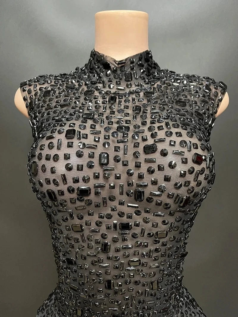 Missheko Luxury Crystal Diamond Long Dress.