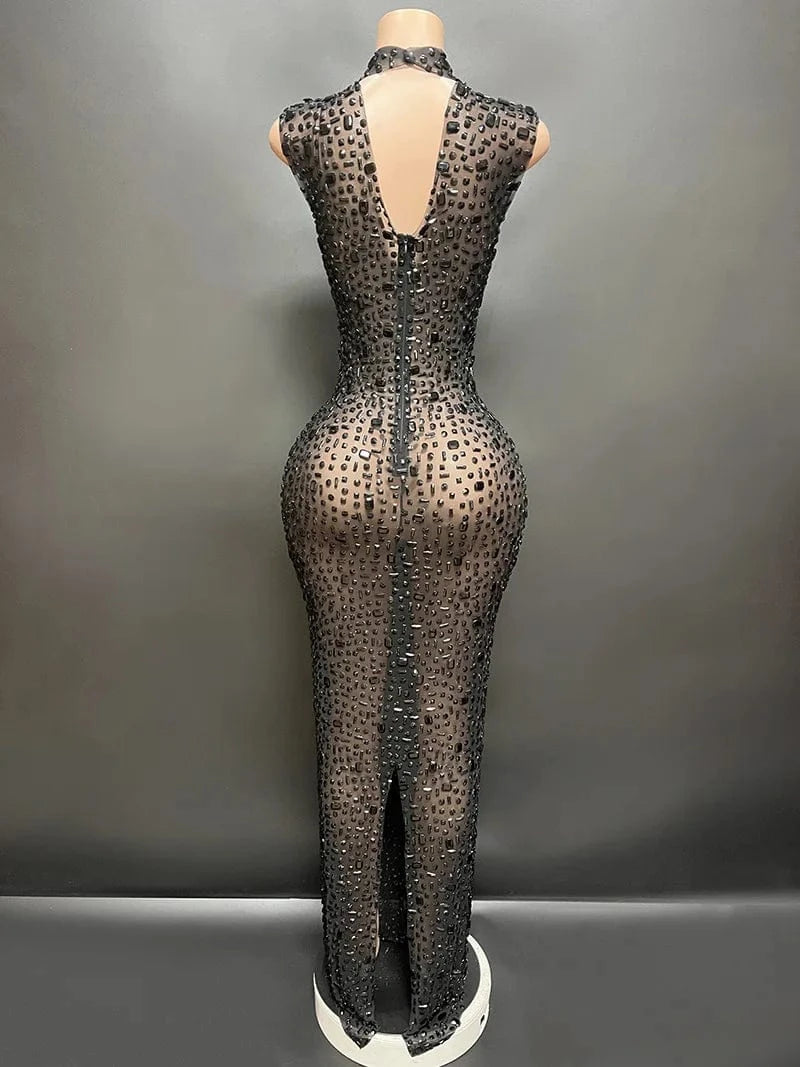 Missheko Luxury Crystal Diamond Long Dress.