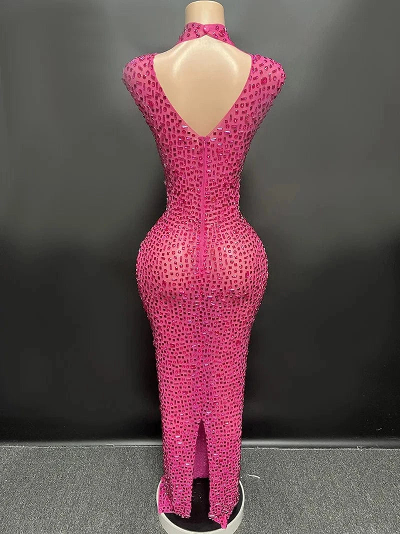 Missheko Luxury Crystal Diamond Long Dress.
