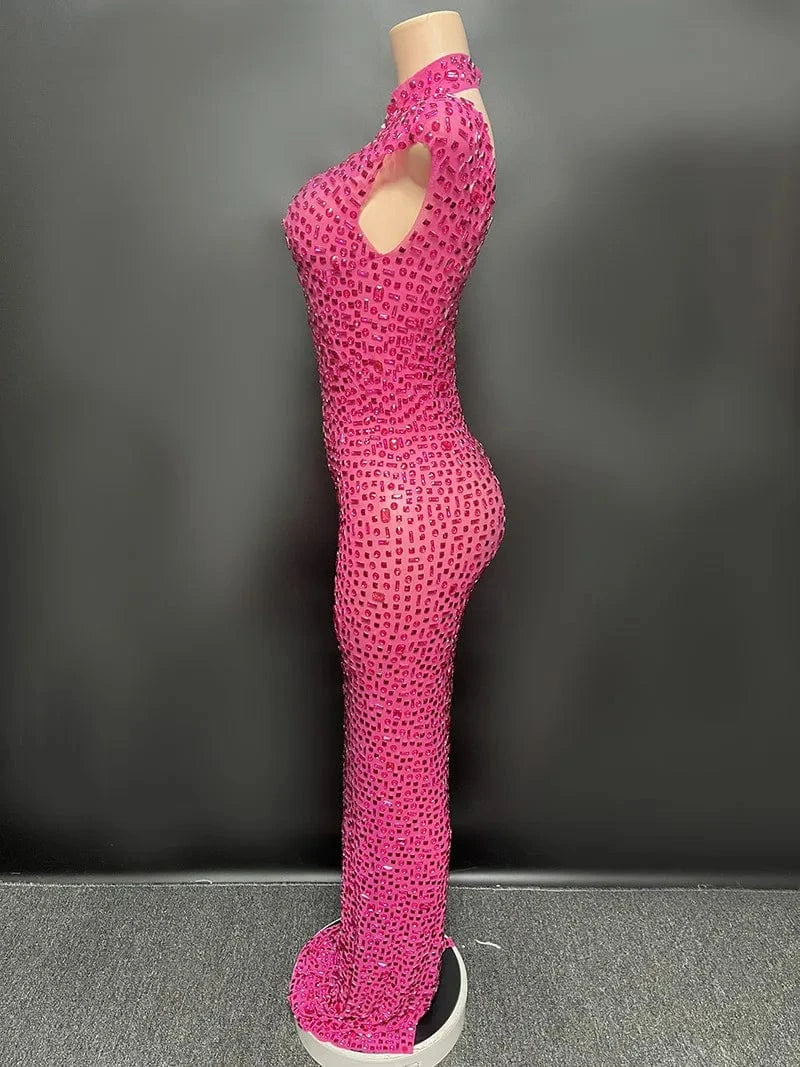 Missheko Luxury Crystal Diamond Long Dress.