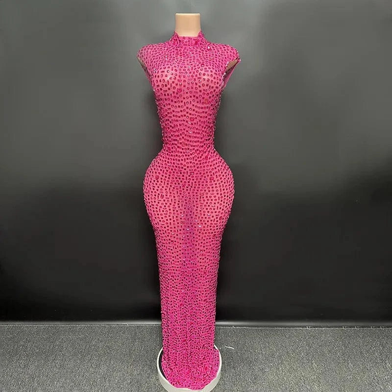 Missheko Luxury Crystal Diamond Long Dress.