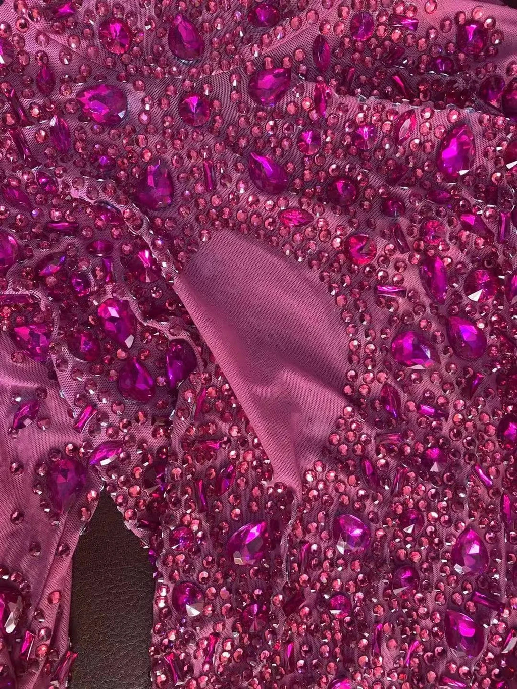 Missheko Sparkling Silver Transparent Feather Long Dress.