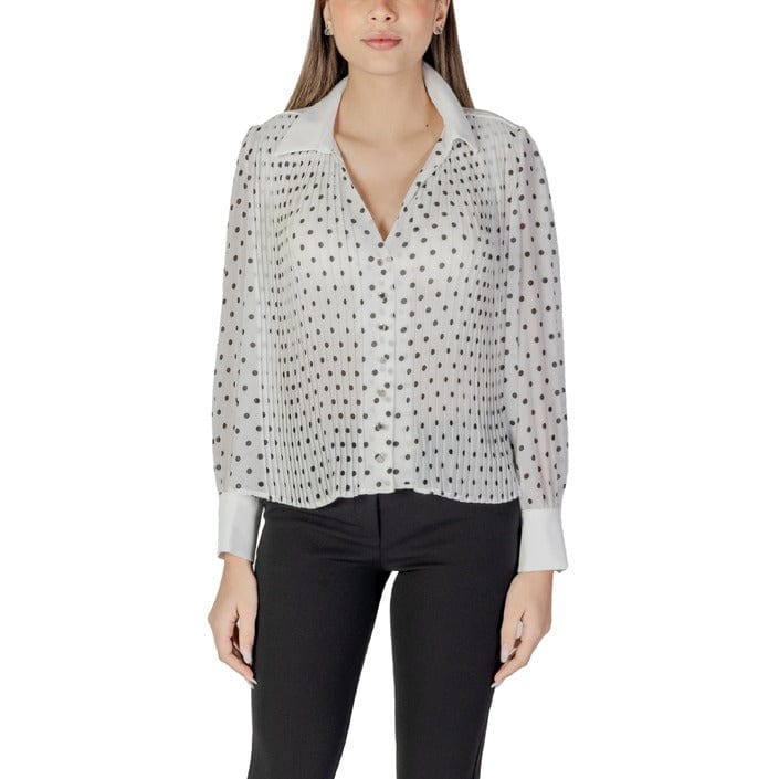 Morgan De Toi Dressy White Blouses Long Sleeve Women Blouse