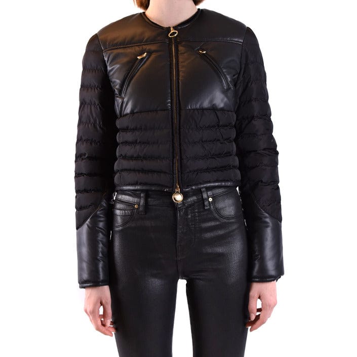 Pinko Clothing Jackets Black / 44_IT Pinko Black Leather Women's Coats Jacket