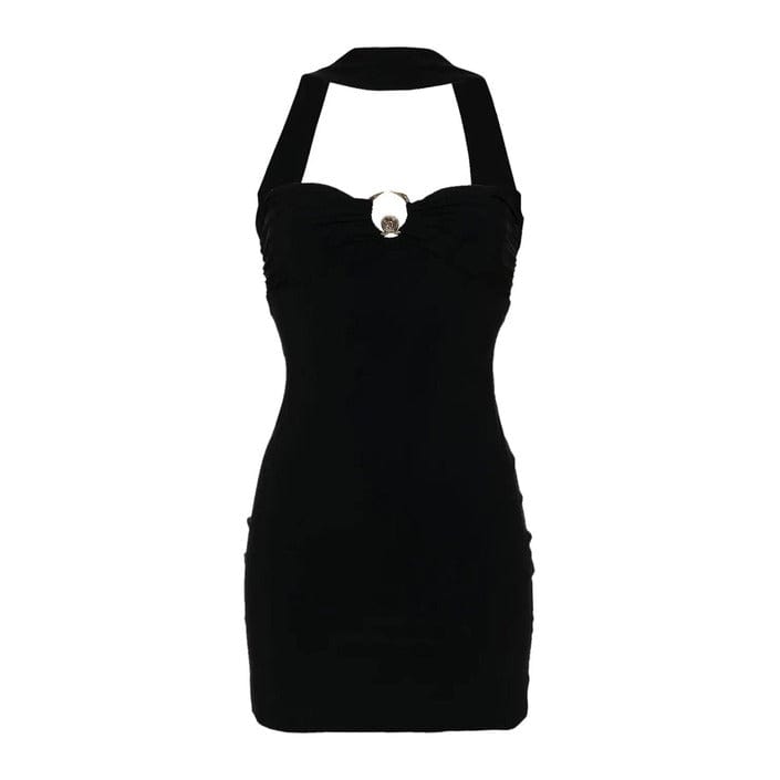 Roberto Cavalli Clothing Dresses Black / S Roberto Cavalli Black Party Dresses Knee Top Women Dress
