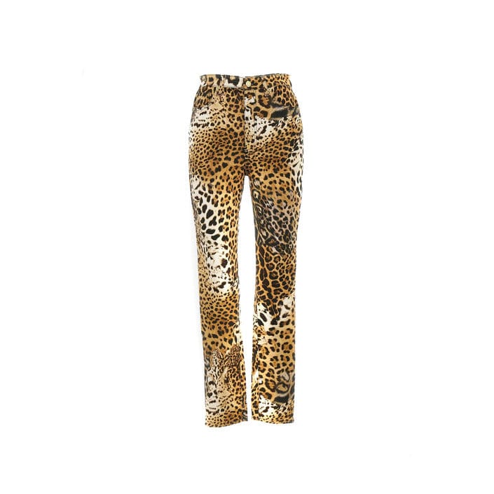 Roberto Cavalli Clothing Trousers beige / 42_IT Roberto Cavalli Leopard Printed Women Trousers