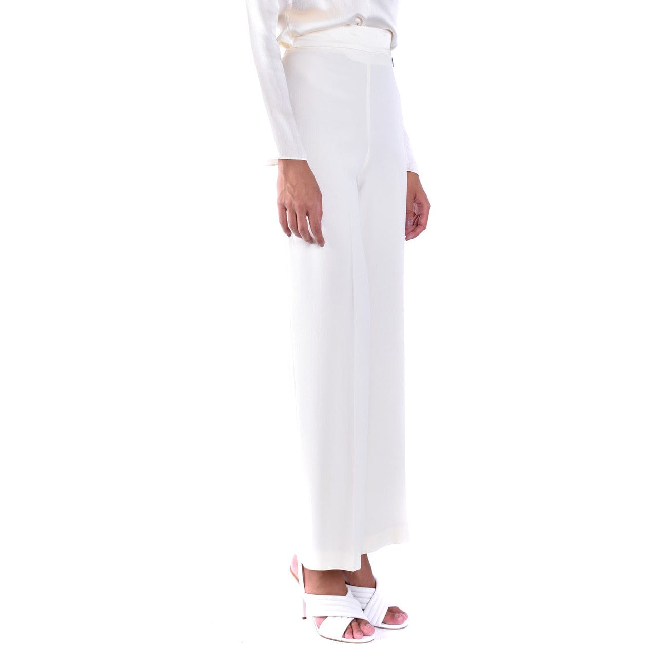 Twinset Clothing Trousers White / 40_IT Twinset White Trousers Women Trousers